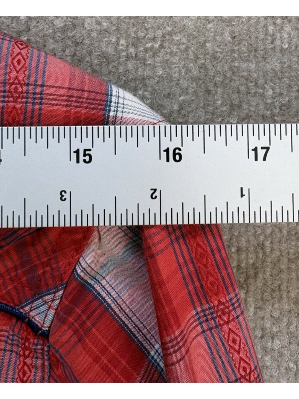 Vtg Wrangler Retro Men's Large Shirt Plaid Western Snap Pearl Cowboy Red White - Picture 10 of 16